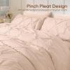 imageSasttie Queen Comforter Set 7Piece Bed in a Bag Pintuck Bedding Sets for All Season Includes Comforter Flat Sheet Fitted Sheet Pillowcases and Pillowshams Sage GreenBlush Pink