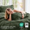 imageSasttie Queen Comforter Set 7Piece Bed in a Bag Pintuck Bedding Sets for All Season Includes Comforter Flat Sheet Fitted Sheet Pillowcases and Pillowshams Sage GreenDark Green