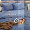 imageSasttie Queen Comforter Set 7Piece Bed in a Bag Pintuck Bedding Sets for All Season Includes Comforter Flat Sheet Fitted Sheet Pillowcases and Pillowshams Sage GreenSlate Blue