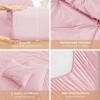 imageSasttie Queen Comforter Set 7Piece Bed in a Bag Pintuck Bedding Sets for All Season Includes Comforter Flat Sheet Fitted Sheet Pillowcases and Pillowshams Sage GreenBaby Pink