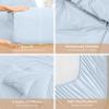 imageSasttie Queen Comforter Set 7Piece Bed in a Bag Pintuck Bedding Sets for All Season Includes Comforter Flat Sheet Fitted Sheet Pillowcases and Pillowshams Sage GreenLight Blue
