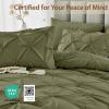 imageSasttie Queen Comforter Set 7Piece Bed in a Bag Pintuck Bedding Sets for All Season Includes Comforter Flat Sheet Fitted Sheet Pillowcases and Pillowshams Sage GreenOlive Green