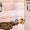 imageSasttie Queen Comforter Set 7Piece Bed in a Bag Pintuck Bedding Sets for All Season Includes Comforter Flat Sheet Fitted Sheet Pillowcases and Pillowshams Sage GreenBlush Pink