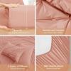 imageSasttie Queen Comforter Set 7Piece Bed in a Bag Pintuck Bedding Sets for All Season Includes Comforter Flat Sheet Fitted Sheet Pillowcases and Pillowshams Sage GreenBlush