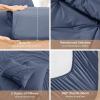 imageSasttie Queen Comforter Set 7Piece Bed in a Bag Pintuck Bedding Sets for All Season Includes Comforter Flat Sheet Fitted Sheet Pillowcases and Pillowshams Sage GreenIndigo Blue