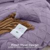 imageSasttie Queen Comforter Set 7Piece Bed in a Bag Pintuck Bedding Sets for All Season Includes Comforter Flat Sheet Fitted Sheet Pillowcases and Pillowshams Sage GreenNew Purple