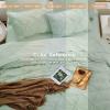 imageSasttie Queen Comforter Set 7Piece Bed in a Bag Pintuck Bedding Sets for All Season Includes Comforter Flat Sheet Fitted Sheet Pillowcases and Pillowshams Sage GreenLight Sage Green