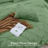 imageSasttie Queen Comforter Set 7Piece Bed in a Bag Pintuck Bedding Sets for All Season Includes Comforter Flat Sheet Fitted Sheet Pillowcases and Pillowshams Sage GreenGreen