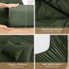 imageSasttie Queen Comforter Set 7Piece Bed in a Bag Pintuck Bedding Sets for All Season Includes Comforter Flat Sheet Fitted Sheet Pillowcases and Pillowshams Sage GreenDark Green