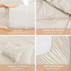 imageSasttie Queen Comforter Set 7Piece Bed in a Bag Pintuck Bedding Sets for All Season Includes Comforter Flat Sheet Fitted Sheet Pillowcases and Pillowshams Sage GreenBeige
