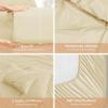 imageSasttie Queen Comforter Set 7Piece Bed in a Bag Pintuck Bedding Sets for All Season Includes Comforter Flat Sheet Fitted Sheet Pillowcases and Pillowshams Sage GreenPale Yellow