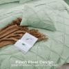 imageSasttie Queen Comforter Set 7Piece Bed in a Bag Pintuck Bedding Sets for All Season Includes Comforter Flat Sheet Fitted Sheet Pillowcases and Pillowshams Sage GreenLight Sage Green