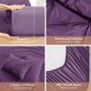 imageSasttie Queen Comforter Set 7Piece Bed in a Bag Pintuck Bedding Sets for All Season Includes Comforter Flat Sheet Fitted Sheet Pillowcases and Pillowshams Sage GreenGrape Purple
