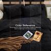 imageSasttie Queen Comforter Set 7Piece Bed in a Bag Pintuck Bedding Sets for All Season Includes Comforter Flat Sheet Fitted Sheet Pillowcases and Pillowshams Sage GreenBlack