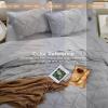 imageSasttie Queen Comforter Set 7Piece Bed in a Bag Pintuck Bedding Sets for All Season Includes Comforter Flat Sheet Fitted Sheet Pillowcases and Pillowshams Sage GreenLight Grey