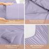 imageSasttie Queen Comforter Set 7Piece Bed in a Bag Pintuck Bedding Sets for All Season Includes Comforter Flat Sheet Fitted Sheet Pillowcases and Pillowshams Sage GreenLavender