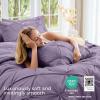 imageSasttie Queen Comforter Set 7Piece Bed in a Bag Pintuck Bedding Sets for All Season Includes Comforter Flat Sheet Fitted Sheet Pillowcases and Pillowshams Sage GreenNew Purple
