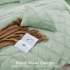 imageSasttie Queen Comforter Set 7Piece Bed in a Bag Pintuck Bedding Sets for All Season Includes Comforter Flat Sheet Fitted Sheet Pillowcases and Pillowshams Sage GreenLight Sage Green