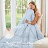 imageSasttie Queen Comforter Set 7Piece Bed in a Bag Pintuck Bedding Sets for All Season Includes Comforter Flat Sheet Fitted Sheet Pillowcases and Pillowshams Sage GreenLight Blue