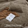 imageSasttie Queen Comforter Set 7Piece Bed in a Bag Pintuck Bedding Sets for All Season Includes Comforter Flat Sheet Fitted Sheet Pillowcases and Pillowshams Sage GreenBrown