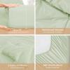 imageSasttie Queen Comforter Set 7Piece Bed in a Bag Pintuck Bedding Sets for All Season Includes Comforter Flat Sheet Fitted Sheet Pillowcases and Pillowshams Sage GreenMint