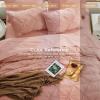 imageSasttie Queen Comforter Set 7Piece Bed in a Bag Pintuck Bedding Sets for All Season Includes Comforter Flat Sheet Fitted Sheet Pillowcases and Pillowshams Sage GreenBlush