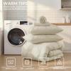 imageSasttie Queen Comforter Set 7Piece Bed in a Bag Pintuck Bedding Sets for All Season Includes Comforter Flat Sheet Fitted Sheet Pillowcases and Pillowshams Sage GreenLinen