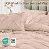 imageSasttie Queen Comforter Set 7Piece Bed in a Bag Pintuck Bedding Sets for All Season Includes Comforter Flat Sheet Fitted Sheet Pillowcases and Pillowshams Sage GreenBlush Pink