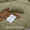 imageSasttie Queen Comforter Set 7Piece Bed in a Bag Pintuck Bedding Sets for All Season Includes Comforter Flat Sheet Fitted Sheet Pillowcases and Pillowshams Sage GreenOlive Green