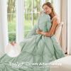 imageSasttie Queen Comforter Set 7Piece Bed in a Bag Pintuck Bedding Sets for All Season Includes Comforter Flat Sheet Fitted Sheet Pillowcases and Pillowshams Sage GreenLight Sage Green