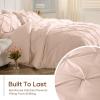 imageSasttie Queen Comforter Set 7Piece Bed in a Bag Pintuck Bedding Sets for All Season Includes Comforter Flat Sheet Fitted Sheet Pillowcases and Pillowshams Sage GreenBlush Pink