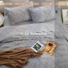 imageSasttie Queen Comforter Set 7Piece Bed in a Bag Pintuck Bedding Sets for All Season Includes Comforter Flat Sheet Fitted Sheet Pillowcases and Pillowshams Sage GreenLight Grey