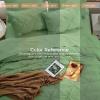 imageSasttie Queen Comforter Set 7Piece Bed in a Bag Pintuck Bedding Sets for All Season Includes Comforter Flat Sheet Fitted Sheet Pillowcases and Pillowshams Sage GreenGreen