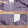imageSasttie Queen Comforter Set 7Piece Bed in a Bag Pintuck Bedding Sets for All Season Includes Comforter Flat Sheet Fitted Sheet Pillowcases and Pillowshams Sage GreenNew Purple