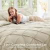 imageSasttie Queen Comforter Set 7Piece Bed in a Bag Pintuck Bedding Sets for All Season Includes Comforter Flat Sheet Fitted Sheet Pillowcases and Pillowshams Sage GreenLinen