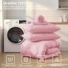 imageSasttie Queen Comforter Set 7Piece Bed in a Bag Pintuck Bedding Sets for All Season Includes Comforter Flat Sheet Fitted Sheet Pillowcases and Pillowshams Sage GreenBaby Pink