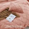 imageSasttie Queen Comforter Set 7Piece Bed in a Bag Pintuck Bedding Sets for All Season Includes Comforter Flat Sheet Fitted Sheet Pillowcases and Pillowshams Sage GreenBlush