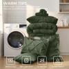 imageSasttie Queen Comforter Set 7Piece Bed in a Bag Pintuck Bedding Sets for All Season Includes Comforter Flat Sheet Fitted Sheet Pillowcases and Pillowshams Sage GreenDark Green
