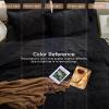 imageSasttie Queen Comforter Set 7Piece Bed in a Bag Pintuck Bedding Sets for All Season Includes Comforter Flat Sheet Fitted Sheet Pillowcases and Pillowshams Sage GreenBlack