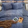 imageSasttie Queen Comforter Set 7Piece Bed in a Bag Pintuck Bedding Sets for All Season Includes Comforter Flat Sheet Fitted Sheet Pillowcases and Pillowshams Sage GreenIndigo Blue