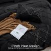 imageSasttie Queen Comforter Set 7Piece Bed in a Bag Pintuck Bedding Sets for All Season Includes Comforter Flat Sheet Fitted Sheet Pillowcases and Pillowshams Sage GreenBlack