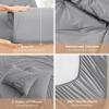 imageSasttie Queen Comforter Set 7Piece Bed in a Bag Pintuck Bedding Sets for All Season Includes Comforter Flat Sheet Fitted Sheet Pillowcases and Pillowshams Sage GreenLight Grey