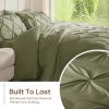 imageSasttie Queen Comforter Set 7Piece Bed in a Bag Pintuck Bedding Sets for All Season Includes Comforter Flat Sheet Fitted Sheet Pillowcases and Pillowshams Sage GreenOlive Green