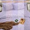 imageSasttie Queen Comforter Set 7Piece Bed in a Bag Pintuck Bedding Sets for All Season Includes Comforter Flat Sheet Fitted Sheet Pillowcases and Pillowshams Sage GreenLavender