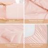 imageSasttie Queen Comforter Set 7Piece Bed in a Bag Pintuck Bedding Sets for All Season Includes Comforter Flat Sheet Fitted Sheet Pillowcases and Pillowshams Sage GreenBlush Pink