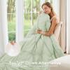 imageSasttie Queen Comforter Set 7Piece Bed in a Bag Pintuck Bedding Sets for All Season Includes Comforter Flat Sheet Fitted Sheet Pillowcases and Pillowshams Sage GreenMint