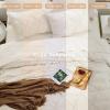 imageSasttie Queen Comforter Set 7Piece Bed in a Bag Pintuck Bedding Sets for All Season Includes Comforter Flat Sheet Fitted Sheet Pillowcases and Pillowshams Sage GreenBeige