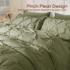 imageSasttie Queen Comforter Set 7Piece Bed in a Bag Pintuck Bedding Sets for All Season Includes Comforter Flat Sheet Fitted Sheet Pillowcases and Pillowshams Sage GreenOlive Green