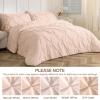 imageSasttie Queen Comforter Set 7Piece Bed in a Bag Pintuck Bedding Sets for All Season Includes Comforter Flat Sheet Fitted Sheet Pillowcases and Pillowshams Sage GreenBlush Pink