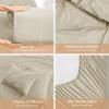 imageSasttie Queen Comforter Set 7Piece Bed in a Bag Pintuck Bedding Sets for All Season Includes Comforter Flat Sheet Fitted Sheet Pillowcases and Pillowshams Sage GreenLinen